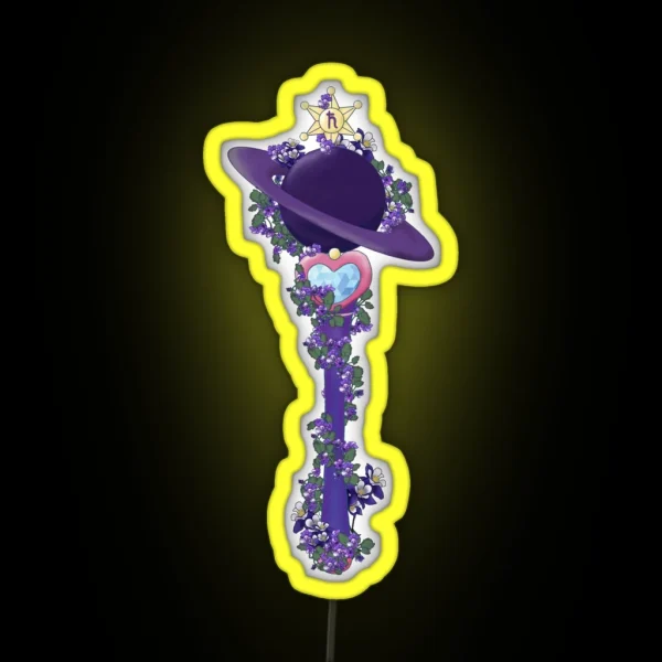 Sailor Moon Flower Stick Wand Saturn RGB Neon Sign