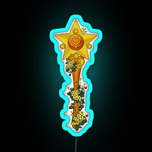 Sailor Moon Flower Stick Wand Venus RGB Neon Sign