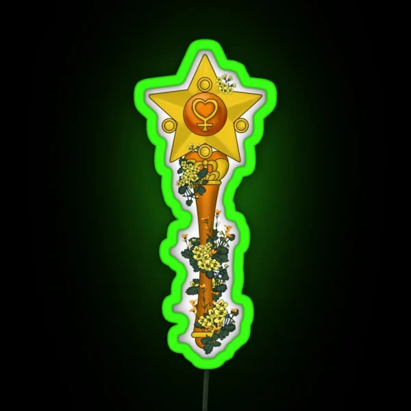 Sailor Moon Flower Stick Wand Venus RGB Neon Sign
