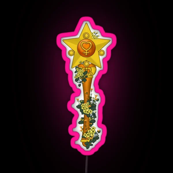 Sailor Moon Flower Stick Wand Venus RGB Neon Sign