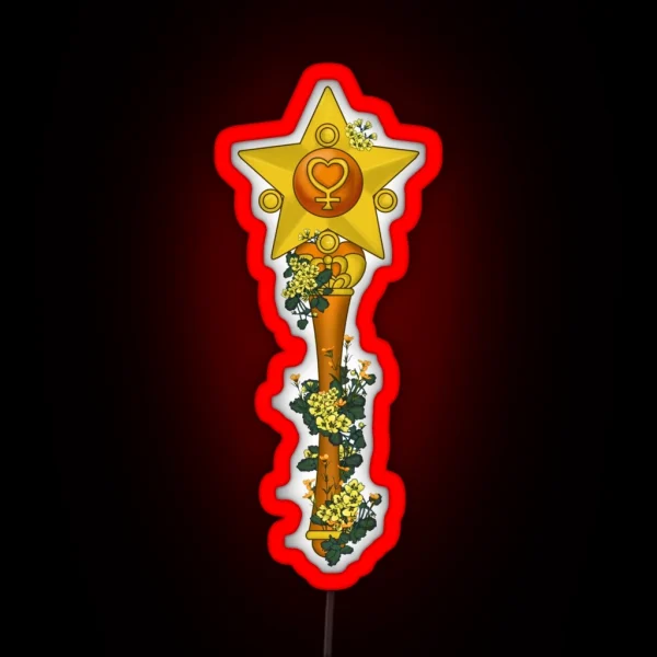 Sailor Moon Flower Stick Wand Venus RGB Neon Sign
