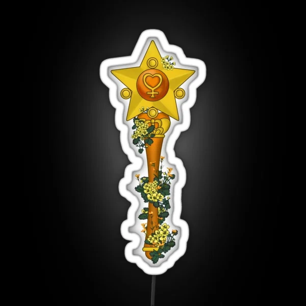 Sailor Moon Flower Stick Wand Venus RGB Neon Sign