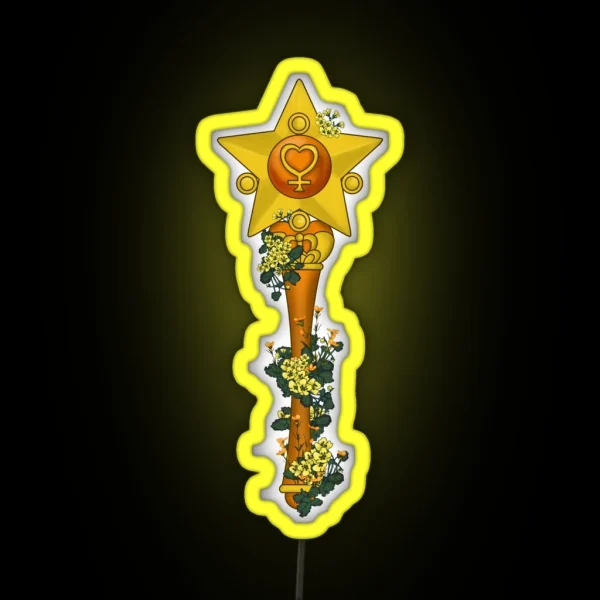 Sailor Moon Flower Stick Wand Venus RGB Neon Sign