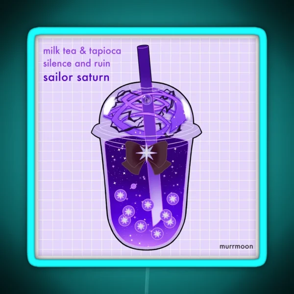 Sailor Saturn Boba Grid RGB Neon Sign