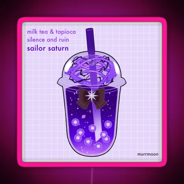 Sailor Saturn Boba Grid RGB Neon Sign