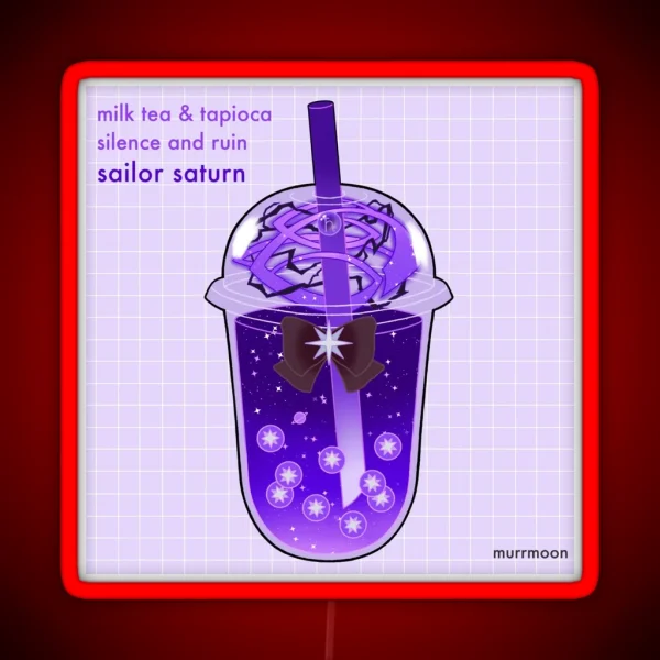Sailor Saturn Boba Grid RGB Neon Sign