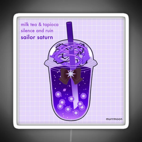 Sailor Saturn Boba Grid RGB Neon Sign