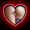 sailor saturn rgb neon heart sign with a focus on love and allure in bold red.