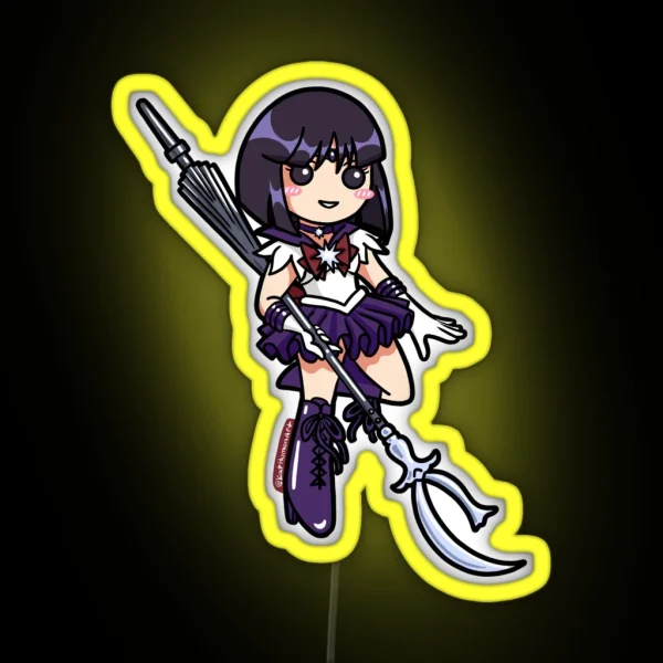 Sailor Saturn Chibi RGB Neon Sign