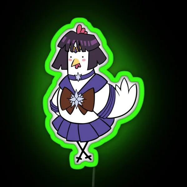 Sailor Saturn Huhn RGB Neon Sign