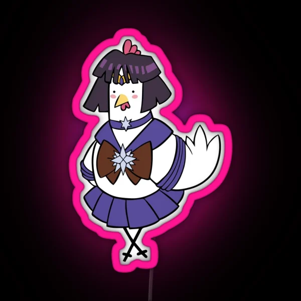 Sailor Saturn Huhn RGB Neon Sign