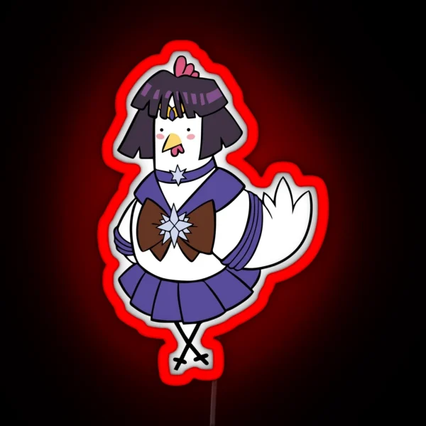 Sailor Saturn Huhn RGB Neon Sign