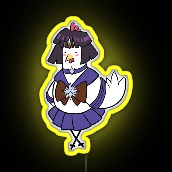 Sailor Saturn Huhn RGB Neon Sign