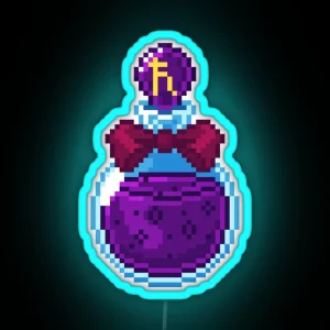 Sailor Saturn Potion Pixel Art RGB Neon Sign