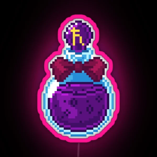 Sailor Saturn Potion Pixel Art RGB Neon Sign