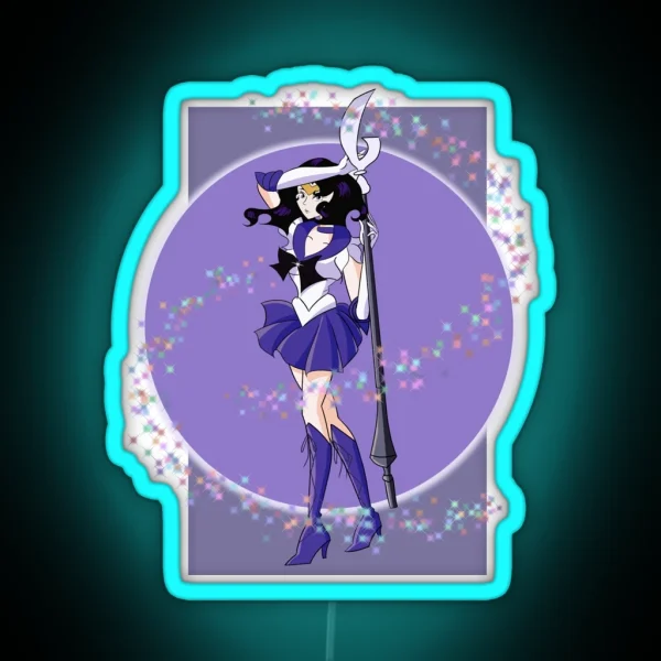 Sailor Saturn Print RGB Neon Sign