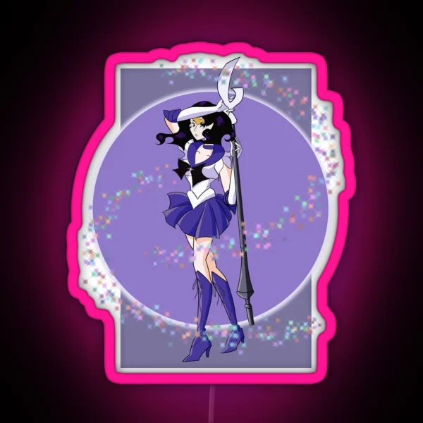 Sailor Saturn Print RGB Neon Sign
