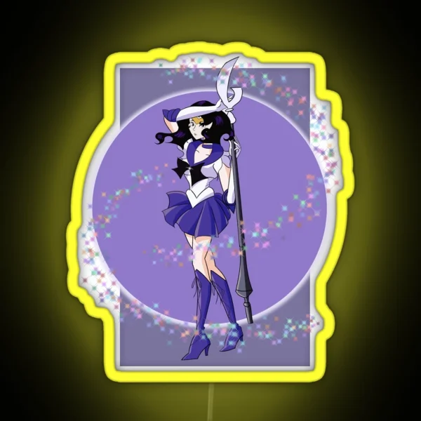 Sailor Saturn Print RGB Neon Sign