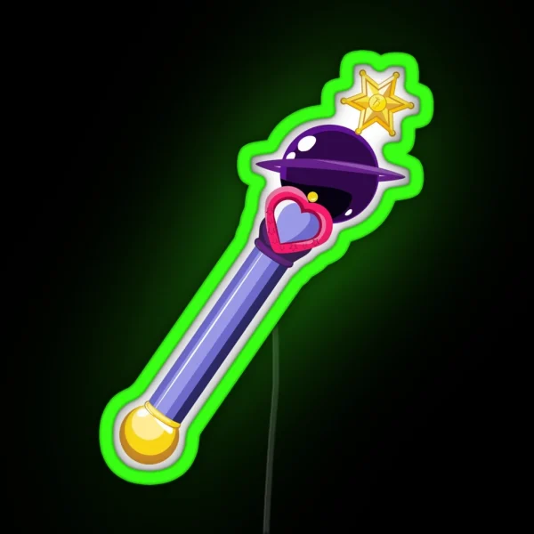 Sailor Saturn Scepter RGB Neon Sign