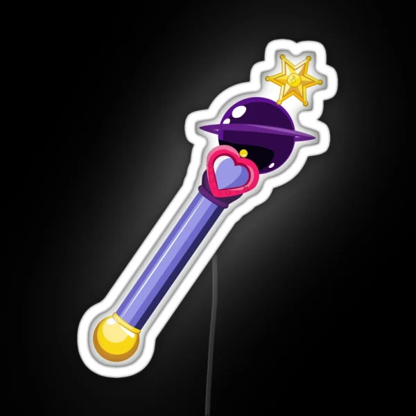 Sailor Saturn Scepter RGB Neon Sign