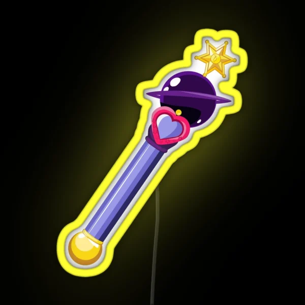 Sailor Saturn Scepter RGB Neon Sign