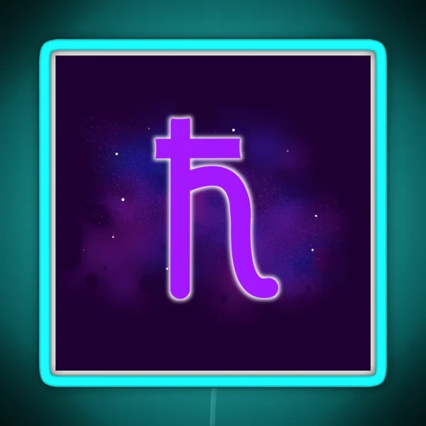 Sailor Saturn Symbol RGB Neon Sign