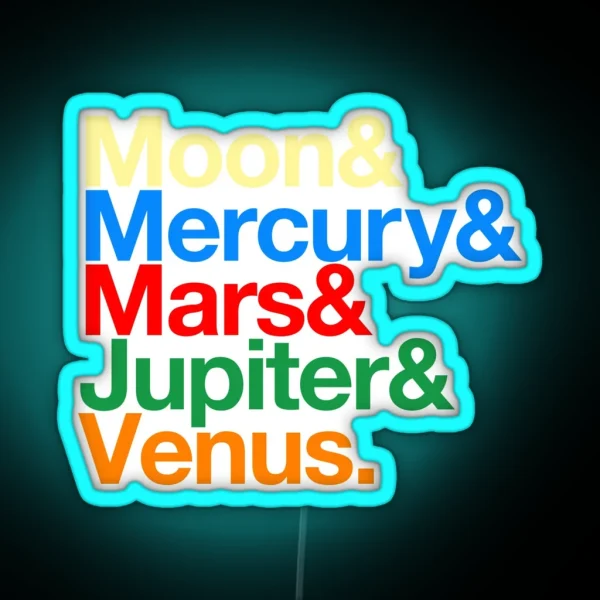 Sailor Senshi X Helvetica Color RGB Neon Sign