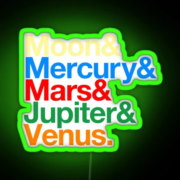 Sailor Senshi X Helvetica Color RGB Neon Sign