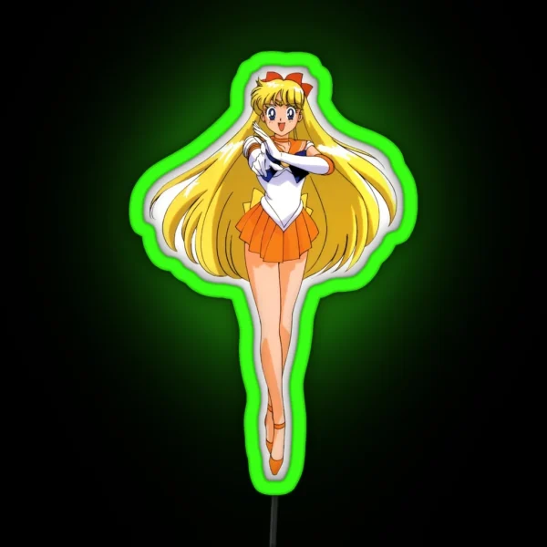 Sailor Venus Anime Girl RGB Neon Sign