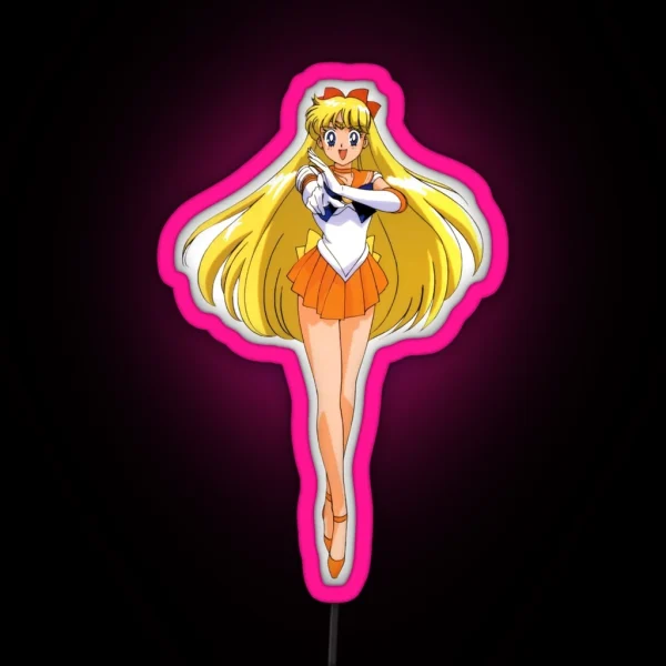 Sailor Venus Anime Girl RGB Neon Sign