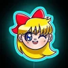 Neon Sign Featuring Sailor Venus in Vibrant RGB Colors - Blue Version