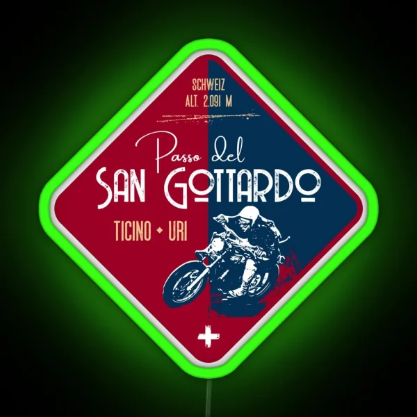 Saint Gotthard Pass Switzerland 01 Motorcycle Led Led RGB Neon Sign