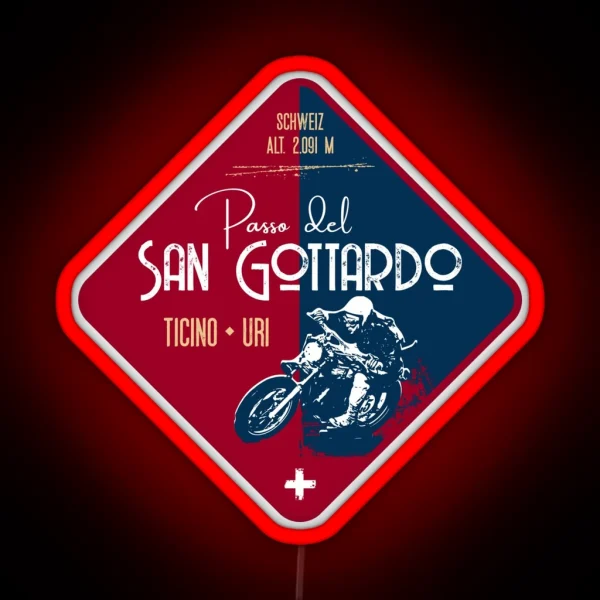Saint Gotthard Pass Switzerland 01 Motorcycle Led Led RGB Neon Sign