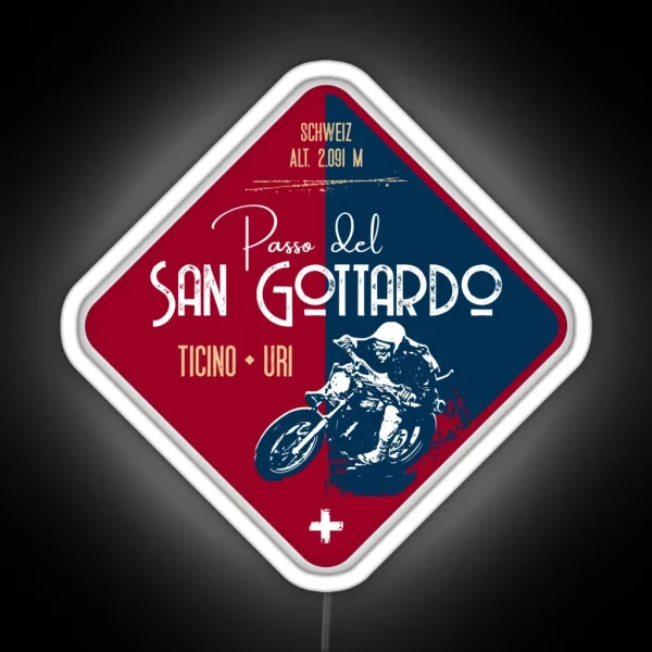 Saint Gotthard Pass Switzerland 01 Motorcycle Led Led RGB Neon Sign