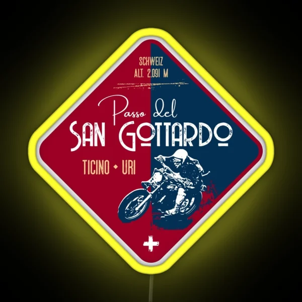 Saint Gotthard Pass Switzerland 01 Motorcycle Led Led RGB Neon Sign