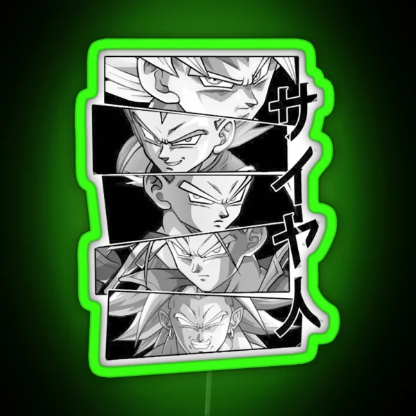 Saiyajin Warriors Perfect Gift Saiyan Gift RGB Neon Sign