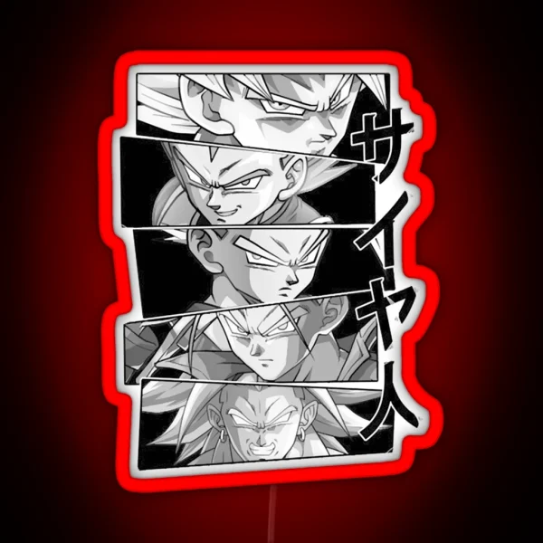 Saiyajin Warriors Perfect Gift Saiyan Gift RGB Neon Sign