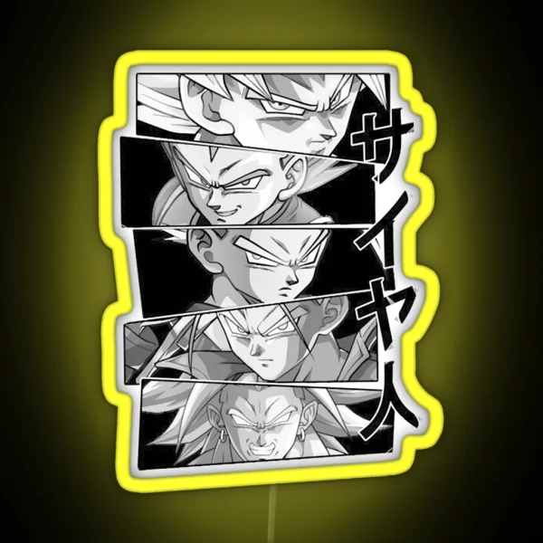 Saiyajin Warriors Perfect Gift Saiyan Gift RGB Neon Sign