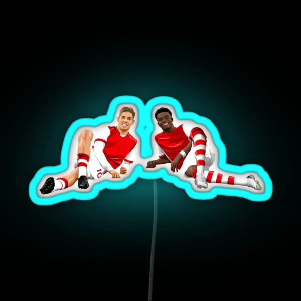 Saka And Smith Rowe AFC RGB Neon Sign