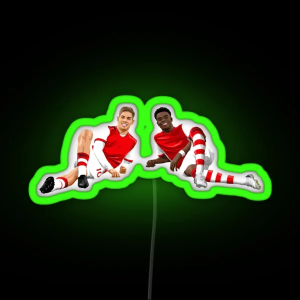 Saka And Smith Rowe AFC RGB Neon Sign