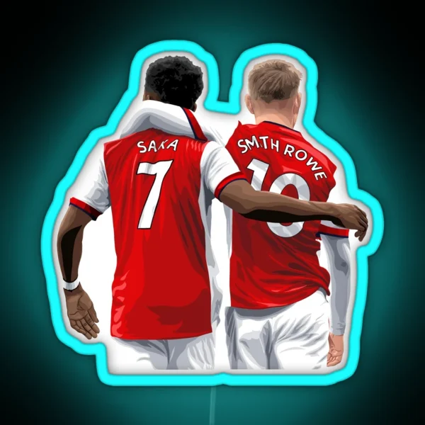 Saka And Smith Rowe AFC RGB Neon Sign