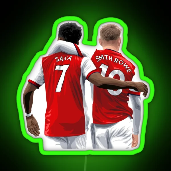 Saka And Smith Rowe AFC RGB Neon Sign