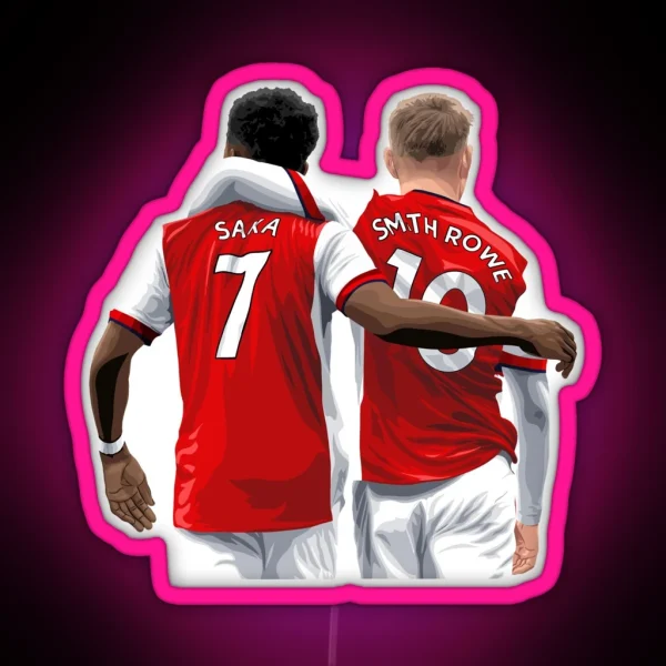 Saka And Smith Rowe AFC RGB Neon Sign