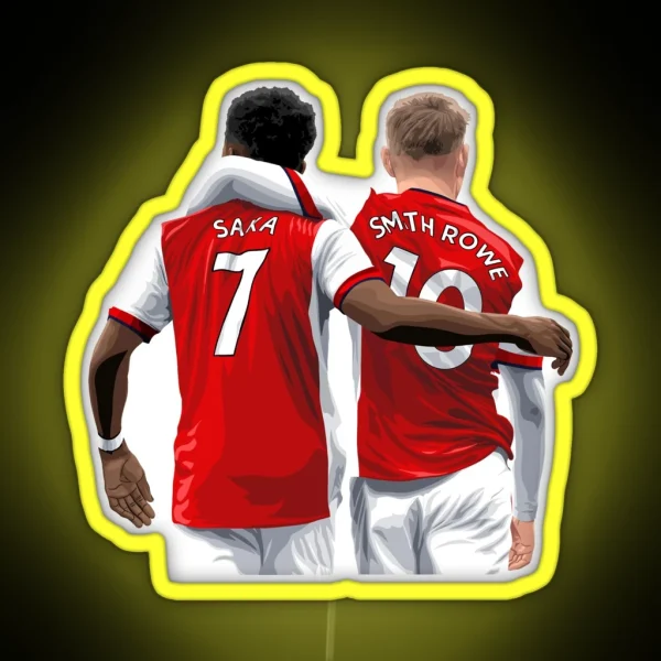 Saka And Smith Rowe AFC RGB Neon Sign