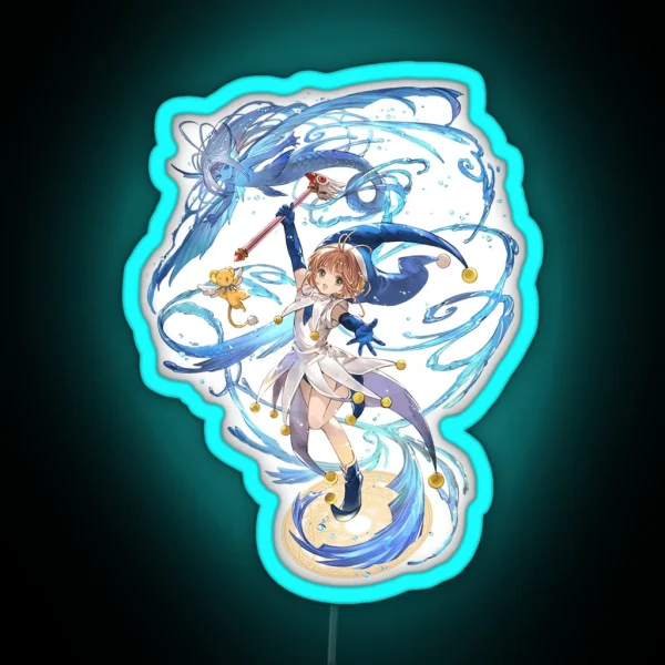 Sakura And The Watery Card RGB Neon Sign