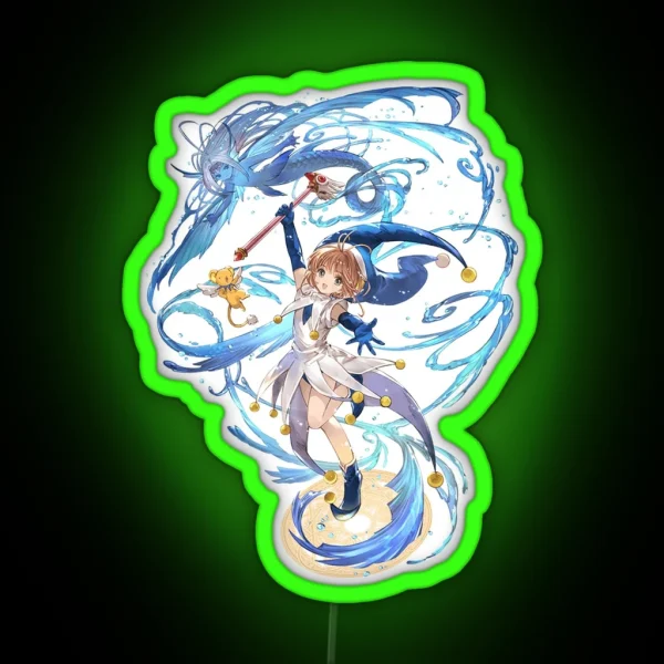 Sakura And The Watery Card RGB Neon Sign