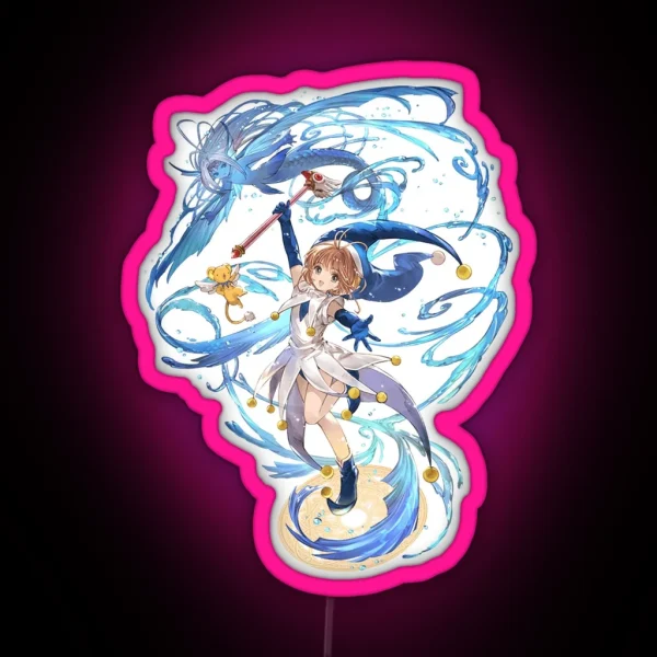 Sakura And The Watery Card RGB Neon Sign