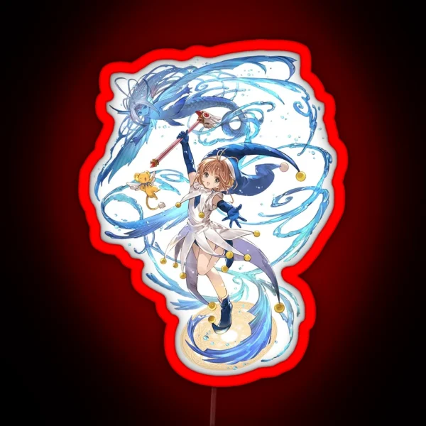 Sakura And The Watery Card RGB Neon Sign