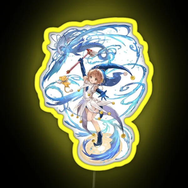 Sakura And The Watery Card RGB Neon Sign