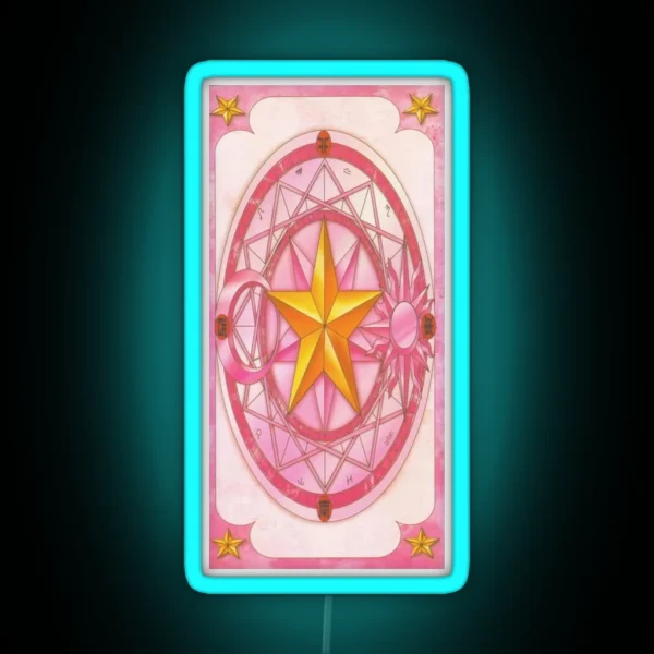 Sakura Card Design Cardcaptor Sakura Greeting Card RGB Neon Sign